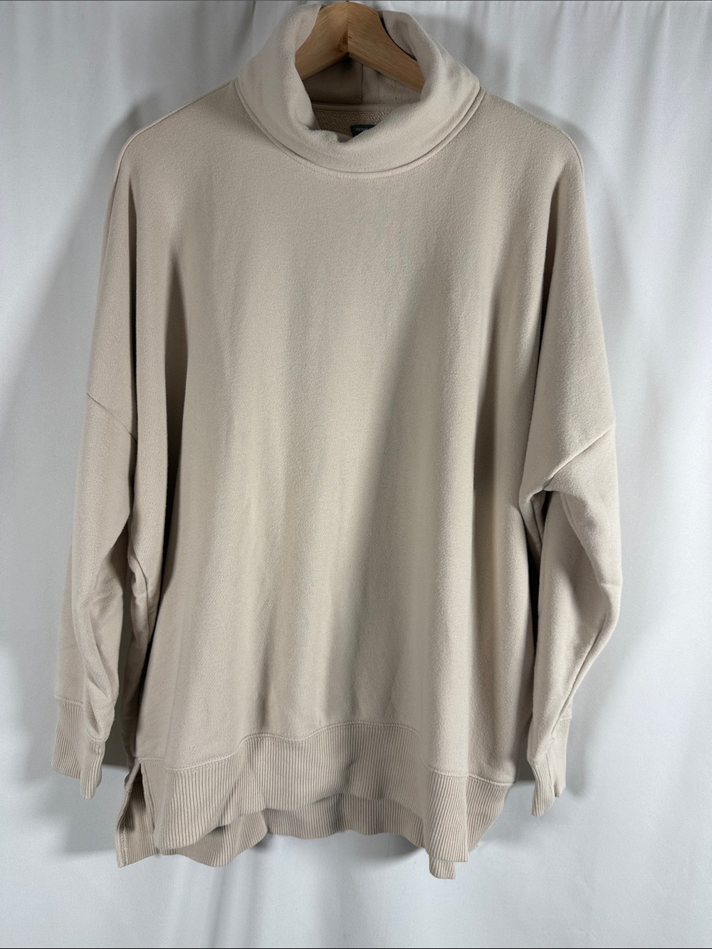 aerie Cream Oversized Turtleneck Sweatshirt